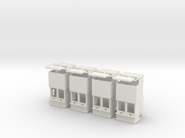 carnival "8 ticketboxes"  1:87 (H0 scale) in White Natural Versatile Plastic