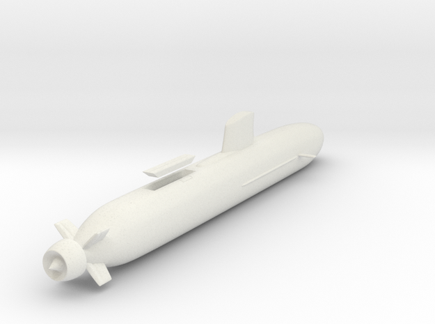 Shortfin Barracuda 300th Scale in White Natural Versatile Plastic