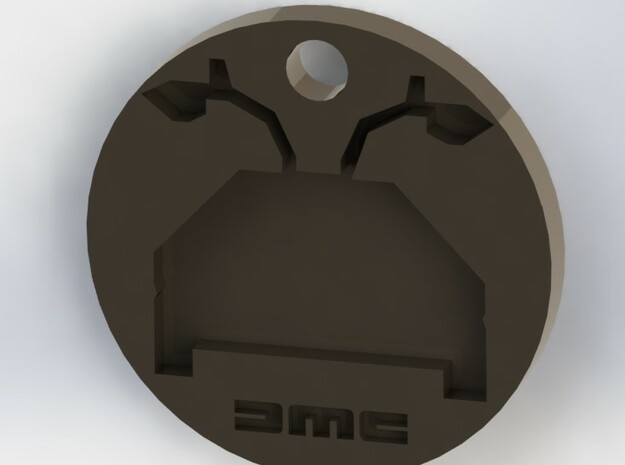DMC Small circular key ring  in White Natural Versatile Plastic