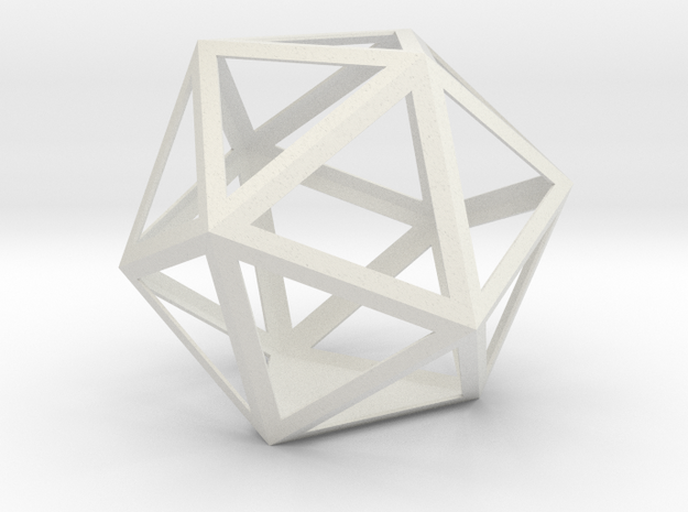 gmtrx lawal  skeletal icosahedron design 4 b in White Natural Versatile Plastic