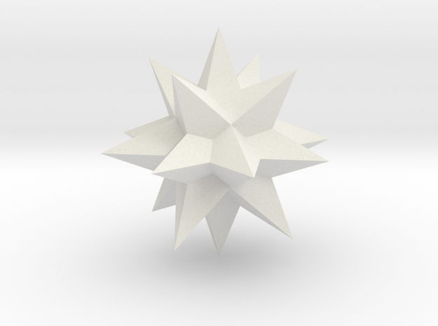 Great Deltoidal Icositetrahedron - 1 Inch in White Natural Versatile Plastic