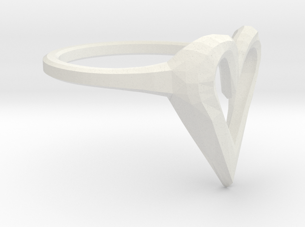 FLYHIGH: Skinny Heart Ring 11mm in White Natural Versatile Plastic