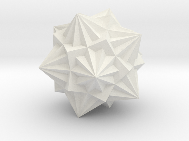 Great Dodecacronic Hexecontahedron - 1 Inch in White Natural Versatile Plastic
