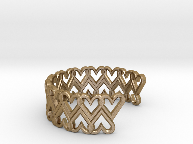 FLYHIGH: Open Heart Double Bracelet in Polished Gold Steel