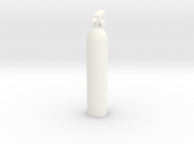 Fire Extinguisher 1/10th Scale in White Processed Versatile Plastic