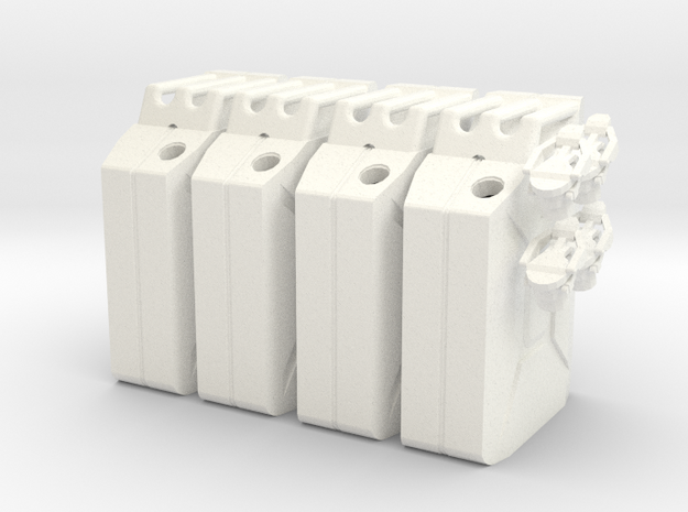 NATO 20L Gas Can 1/10 Scale X4 in White Processed Versatile Plastic