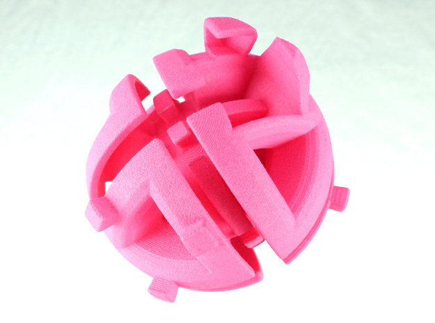 Octahedral holonomy maze 2 in Pink Processed Versatile Plastic
