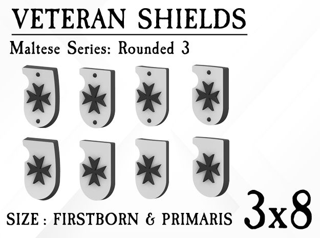 24X Veteran shields. Black Templar, Round 3 in Tan Fine Detail Plastic: Small