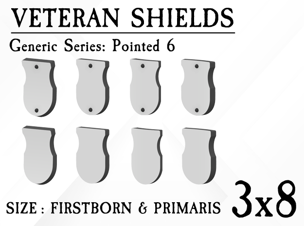 24X Veteran shields. Generic, Round 6 in Tan Fine Detail Plastic: Small