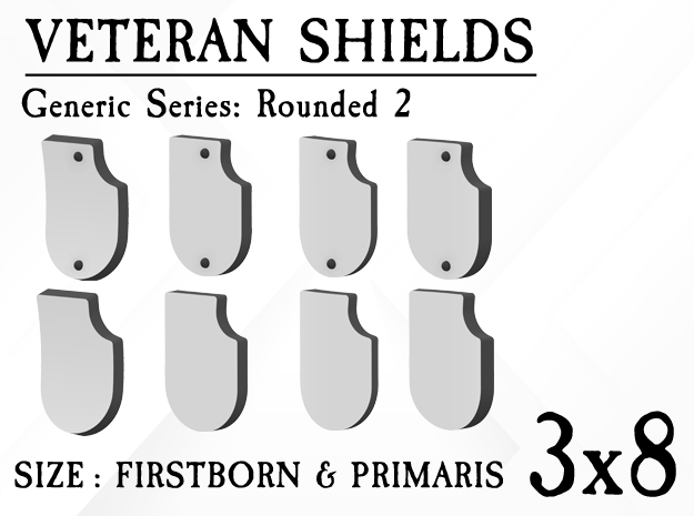 24x Veteran shields. Generic, Round 2 in Tan Fine Detail Plastic: Small