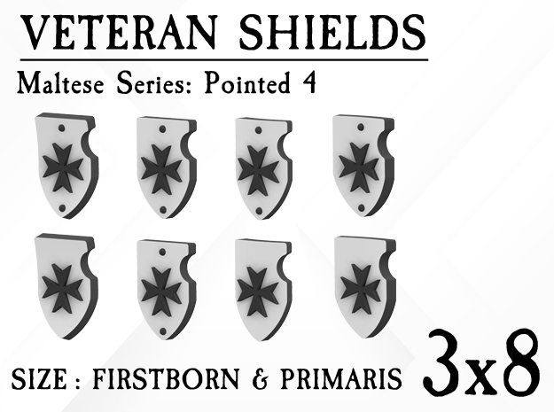 24X Veteran shields. Black Templar, Point 4 in Tan Fine Detail Plastic: Small