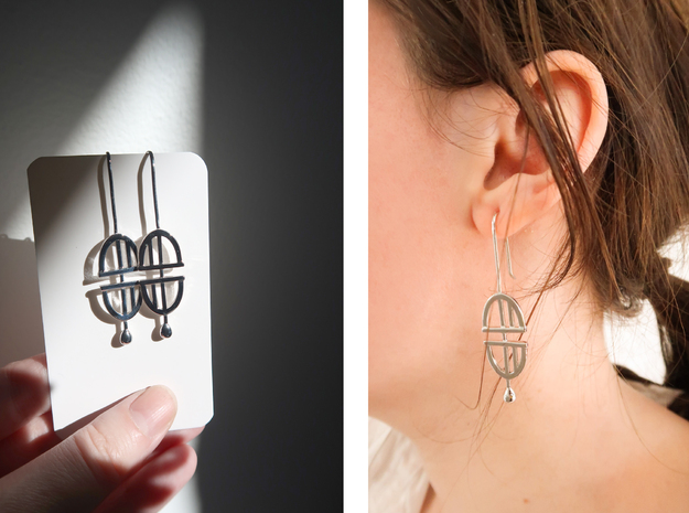 Statement Earrings in Polished Silver