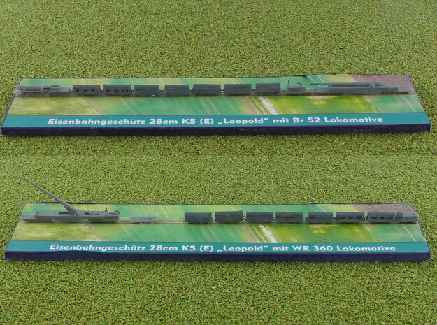 28cm Eisenbahngeschütz K5 (E) w. Trains 1/700 in Tan Fine Detail Plastic