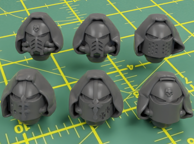 Hooded Space Knight Heads - x8