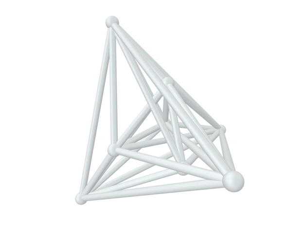 K8 - Weighted Tetrahedral  in White Natural Versatile Plastic