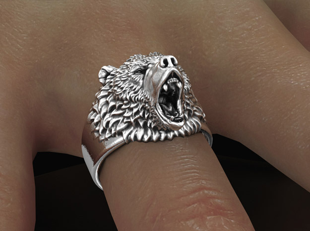 Bear Ring No.2 _ 11 3/4 US in Antique Silver