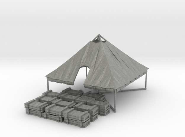 1/72 WWII US M1934 Tent with rolled up sides in Gray PA12