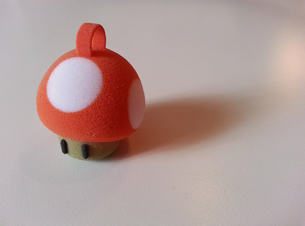 Super Mario Mushroom Keychain in Full Color Sandstone