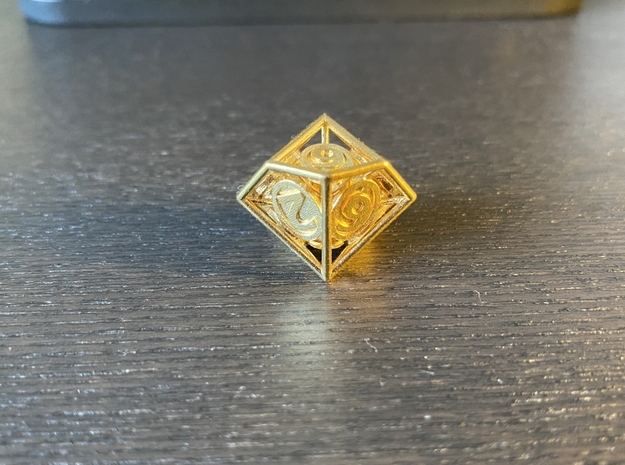 10-Sided Vector Die (10s%) in Natural Brass