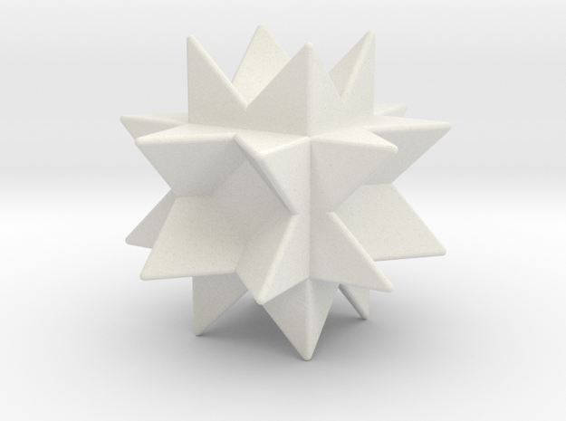 Sellated Truncated Hexahedron - 1 Inch V1 in White Natural Versatile Plastic