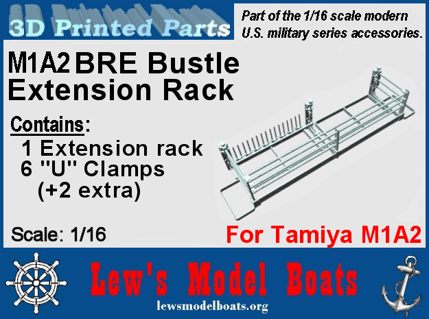 M1A2 Bre rack Tamiya 1/16 scale in White Natural Versatile Plastic: 1:16