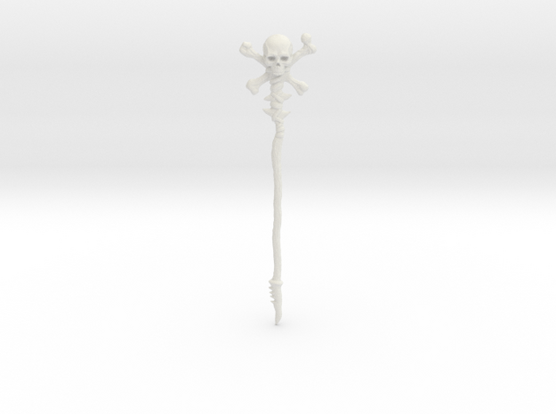 Skull Staff (Motu compatible) Origins/Vintage in White Natural Versatile Plastic