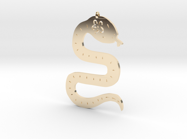 Chinese zodiac SNAKE sign pendant in 14k Gold Plated Brass
