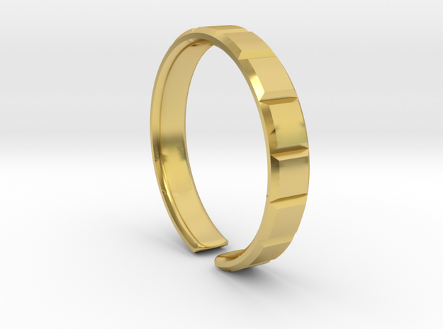 Tile square ring [openring] in Polished Brass