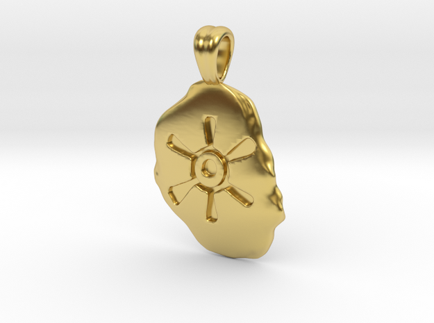 Primal sun [pendant] in Polished Brass