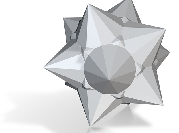 03. Tridyakis Icosahedron - 10 mm in Tan Fine Detail Plastic