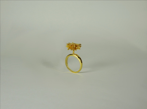 Ring with one small flower of the Daisy in Rhodium Plated Brass: 7.25 / 54.625