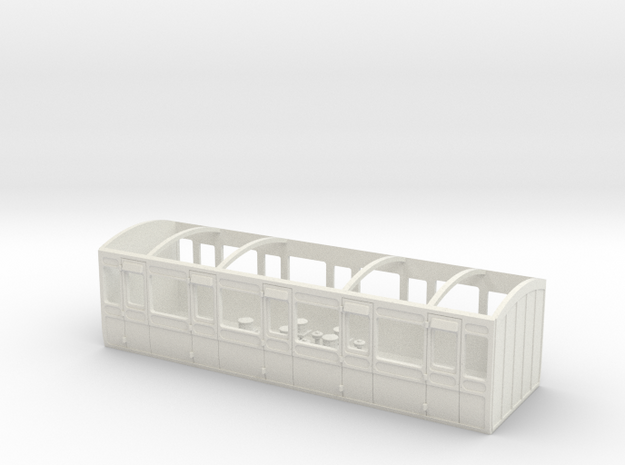 HO LBSCR 4/W Carriage - D33 Third in White Natural Versatile Plastic