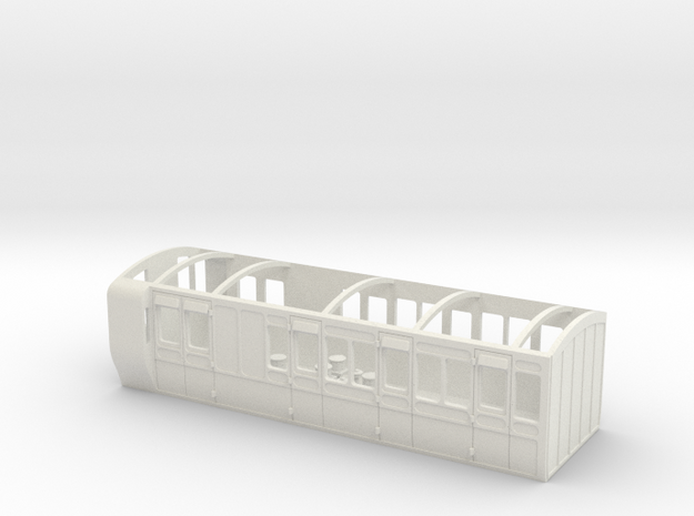 HO LBSCR 4/W Carriage - D34 Brake  in White Natural Versatile Plastic
