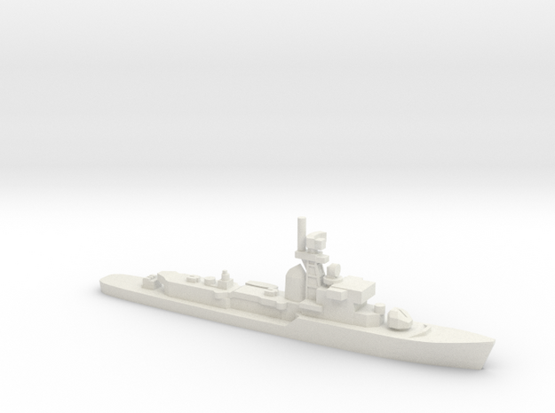 Gneisenau class (Type 138) Frigate, 1/1800 in White Natural Versatile Plastic