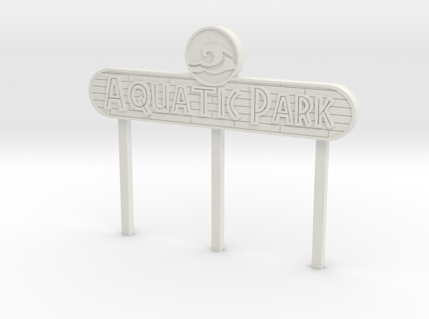 Modern Aquatic Park Sign in White Natural Versatile Plastic