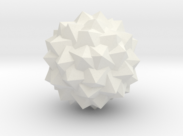 03. Great Snub Icosidodecahedron - 1 in in White Natural Versatile Plastic