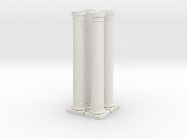 4 columns 75mm high in White Natural Versatile Plastic