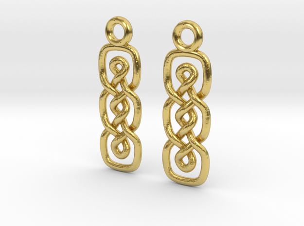 Double loop [Earrings] in Polished Brass