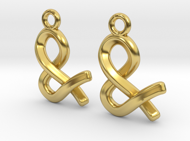 Ampersand [Earrings] in Polished Brass