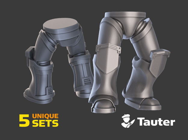 Standing - Bloodguard Power Armor Legs in Tan Fine Detail Plastic: Small