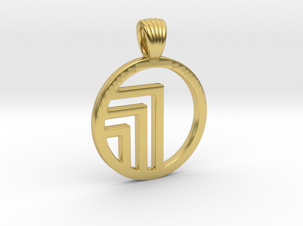 Circle'n angles [Pendant] in Polished Brass