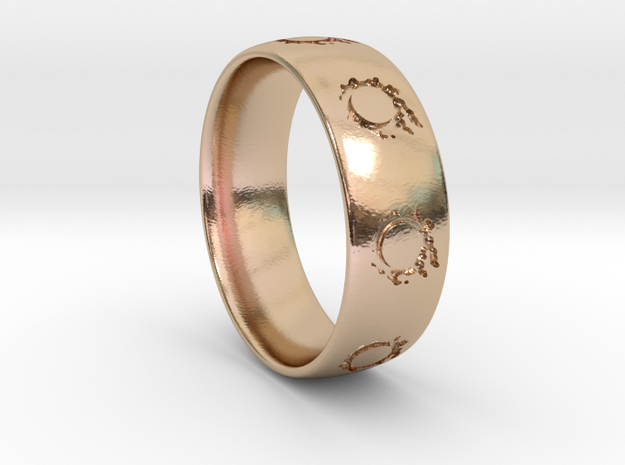 FFXIV Meteor Ring in 14k Rose Gold Plated Brass: 8 / 56.75