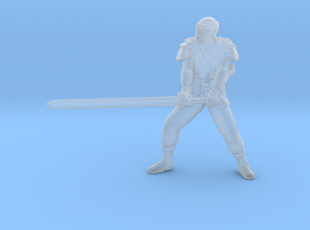 Berserk Guts Mercenary miniature model fantasy dnd in Tan Fine Detail Plastic
