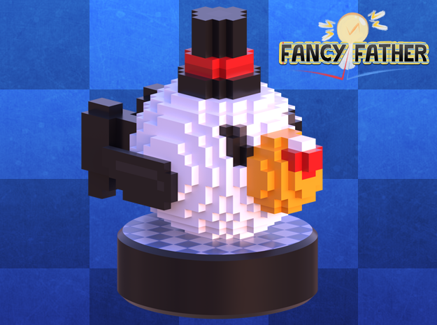 Fancy Fish (Collectable Voxel Figurine) in Natural Full Color Sandstone