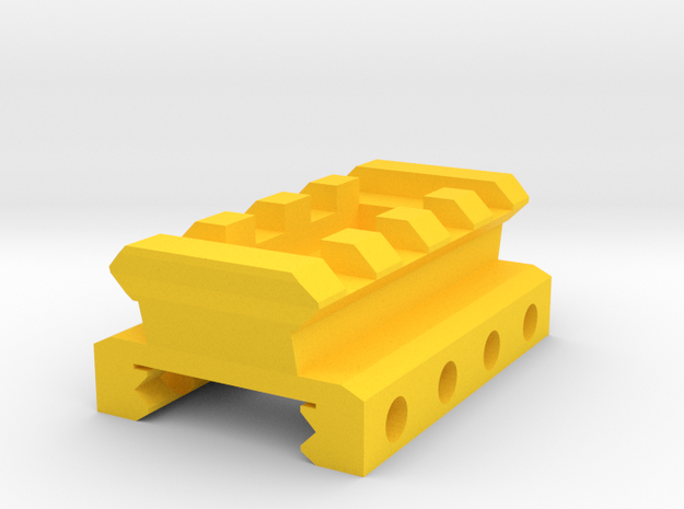 Nerf Rival Rail to Picatinny Rail Adapter (4 Slots in Yellow Processed Versatile Plastic