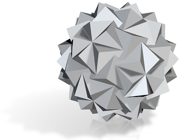 07. Great Hexagonal Hexecontahedron - 10 mm in Tan Fine Detail Plastic