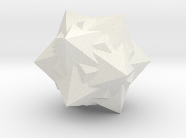 06. Medial Hexagonal Hexecontahedron - 1 In in White Natural Versatile Plastic