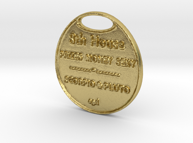 HOUSE-EIGHT-astrologycoinA3D- in Natural Brass