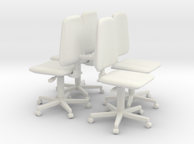 Chair 03. 1:24 scale x4  in White Natural Versatile Plastic