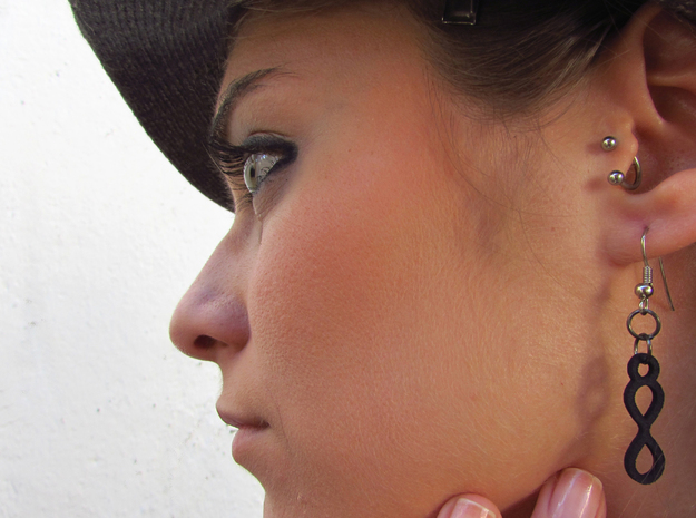 Infinit earrings 01 in Black Natural Versatile Plastic